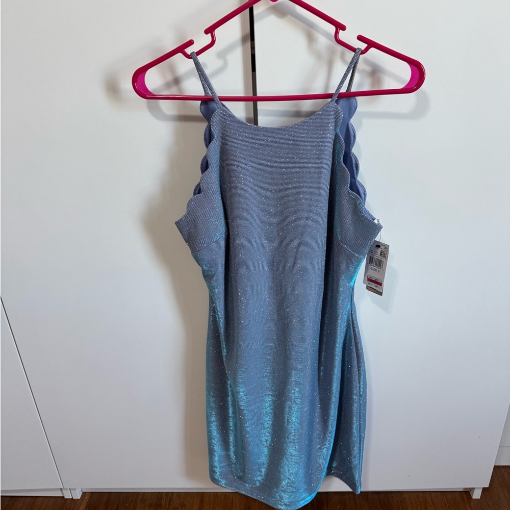 NWT sparkly blue to purple iridescent mini dress